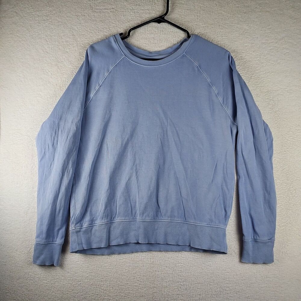 Athleta Womens Sundown Long-sleeved Blue Shirt Size Small